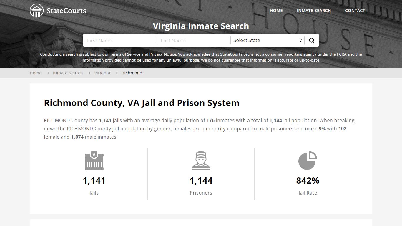 Richmond County, VA Inmate Search - StateCourts